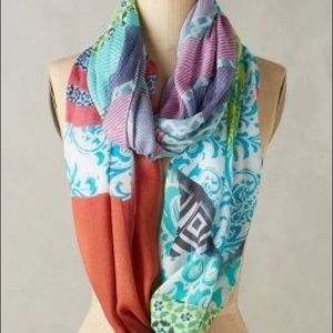 Anthropologie Primavera Patchwork Infinity Scarf